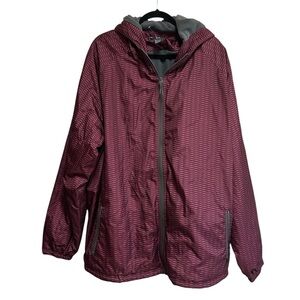 Holloway Men's Hooded Windbreaker Jacket Size 3XL Fleece Lined Marron NEW